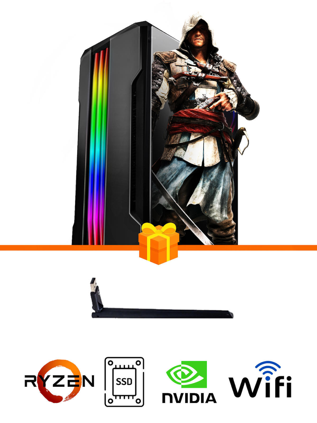Ramtech Gaming RG505-008 Harici GeForce GT 740 Ekran Kartlı AMD Ryzen 5500 32 GB DDR4 128 GB SSD FreeDos Masaüstü Oyuncu Bilgisayarı