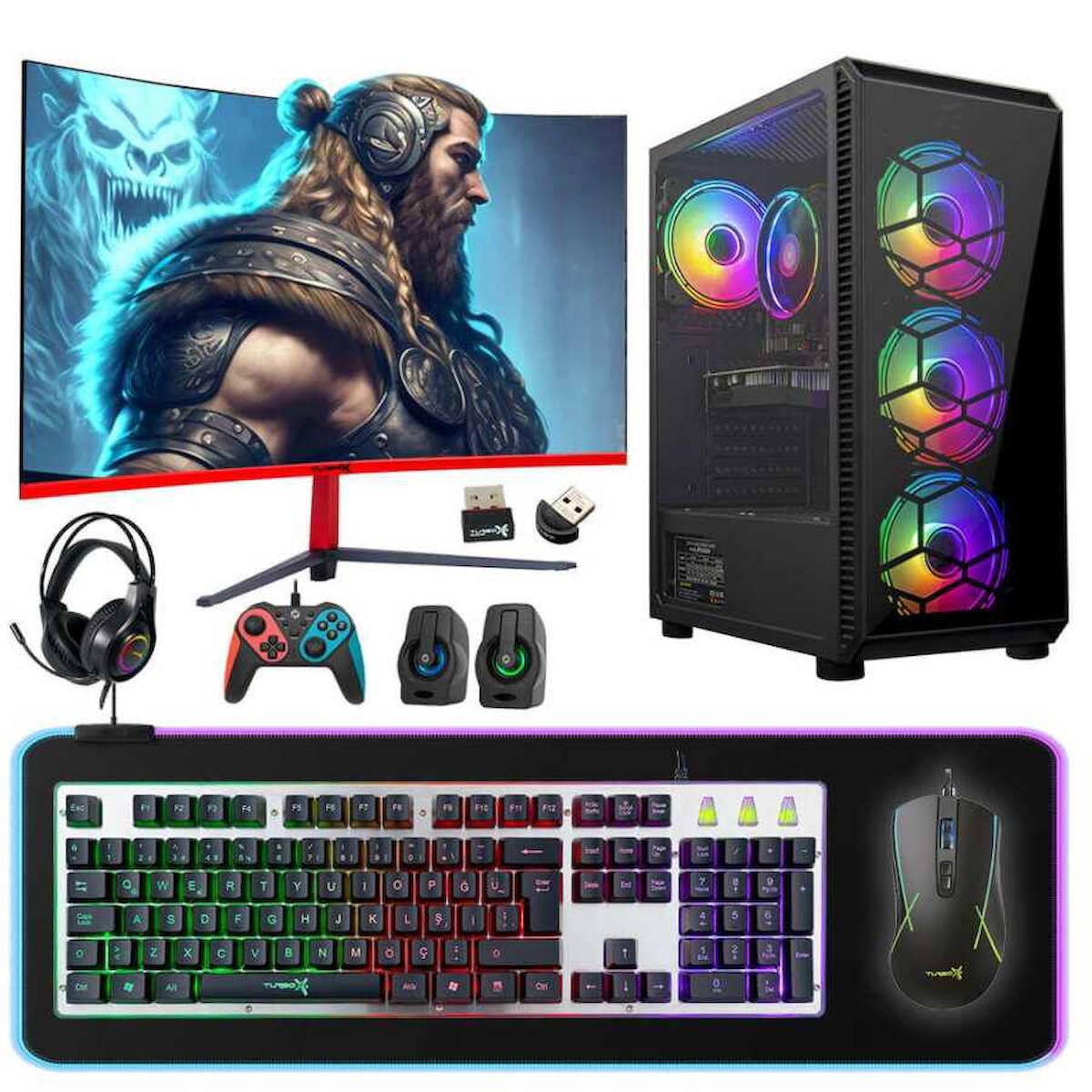 Turbox Tx3093 Harici Radeon R7 240 Ekran Kartlı Intel Core i7 3770 8 GB DDR3 256 GB SSD 23.6 inç FULL HD FreeDos Masaüstü Oyuncu Bilgisayarı