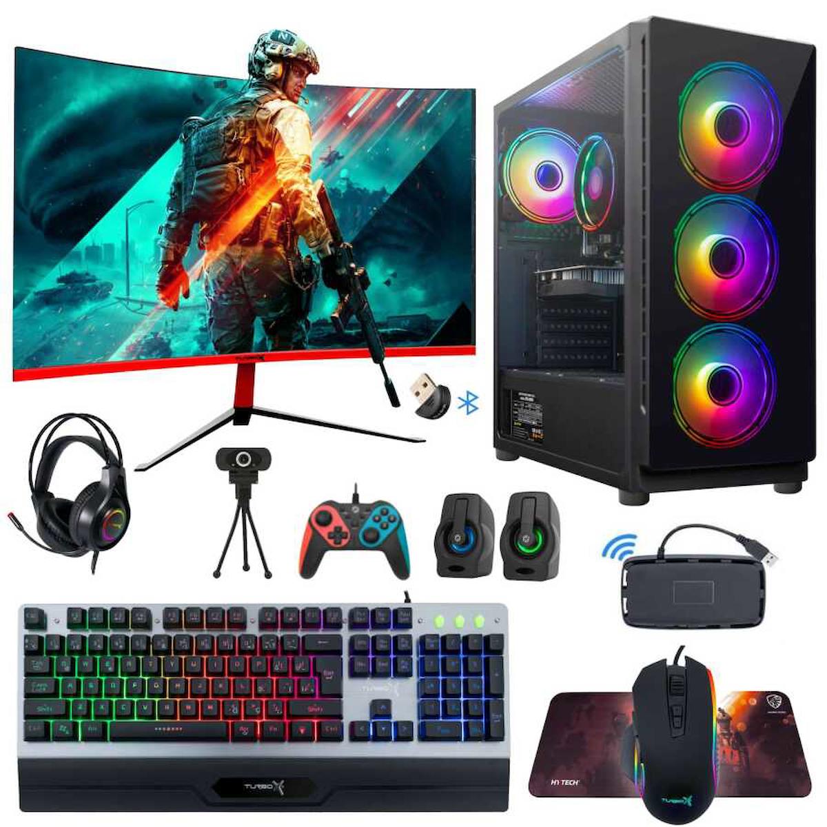Turbox Tx1913 Harici GeForce GT 730 Ekran Kartlı Intel Core i5 3470 16 GB DDR3 256 GB SSD 23.6 inç FULL HD FreeDos Masaüstü Oyuncu Bilgisayarı