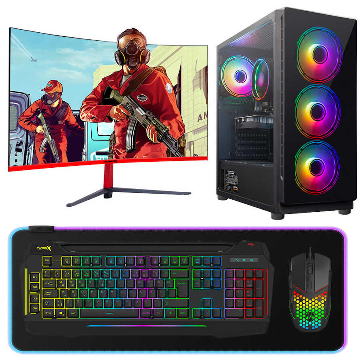Turbox Tx3969 Harici GeForce GTX 750 Ti Ekran Kartlı Intel Core i5 4440 16 GB DDR3 512 GB SSD 23.6 inç FULL HD FreeDos Masaüstü Oyuncu Bilgisayarı