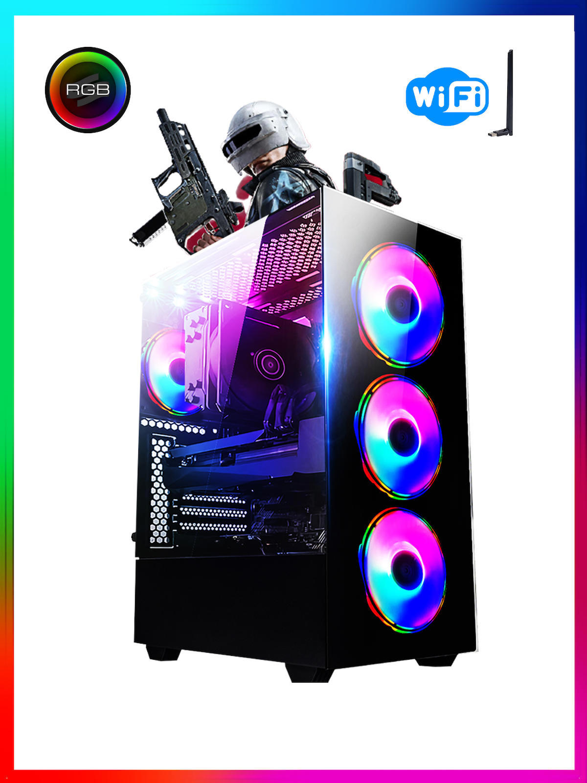 Ramtech RK-105 Harici GeForce GT 730 Ekran Kartlı Intel Core i5 3470 16 GB DDR3 256 GB SSD FreeDos Masaüstü Oyuncu Bilgisayarı