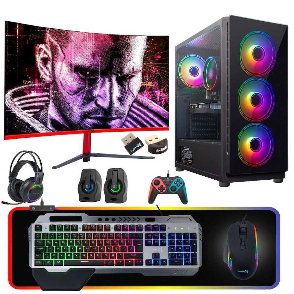 Turbox Tx2366 Harici Radeon R7 240 Ekran Kartlı Intel Core i7 3770 16 GB DDR3 256 GB SSD 27 inç FULL HD FreeDos Masaüstü Oyuncu Bilgisayarı
