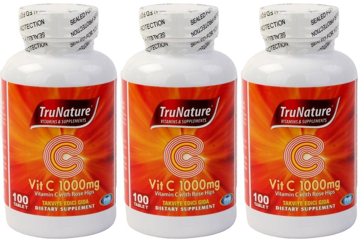 Trunature C Vitamini Aromasız Unisex 3x100 Tablet