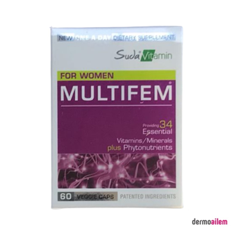Suda Vitamin Çinko Aromalı Kadın Vitamin 60 Tablet