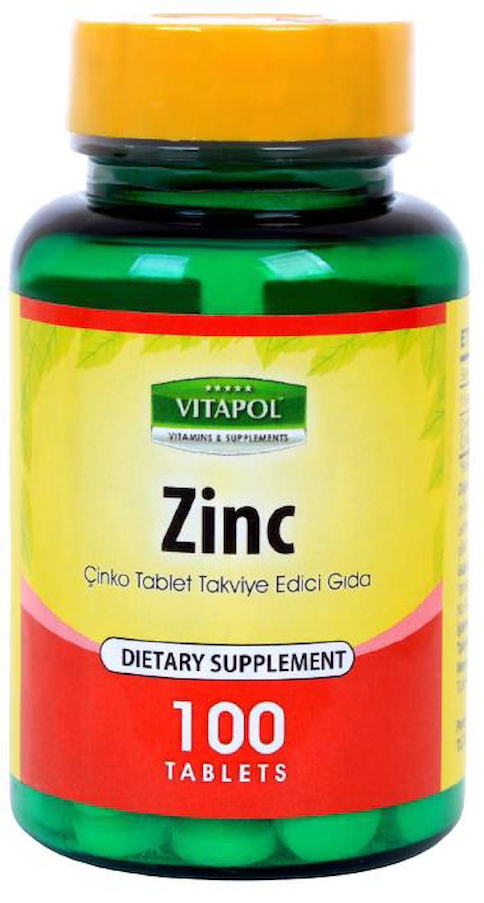 Vitapol Zinc Aromasız Unisex Vitamin 100 Tablet