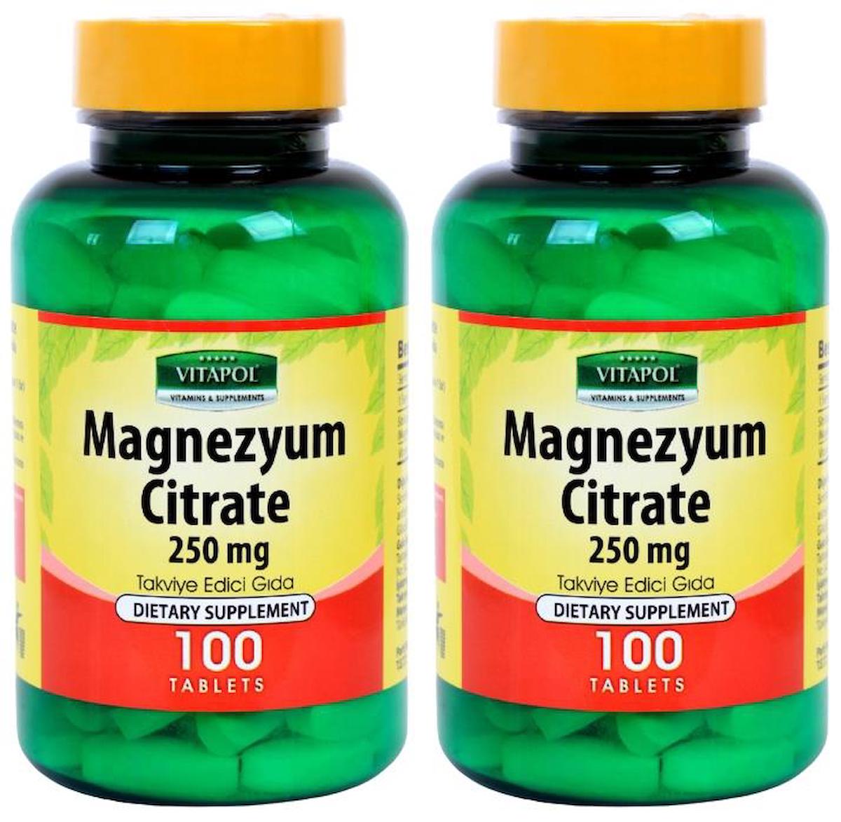 Vitapol Magnezyum Citrat Aromasız Unisex Vitamin 2x100 Tablet