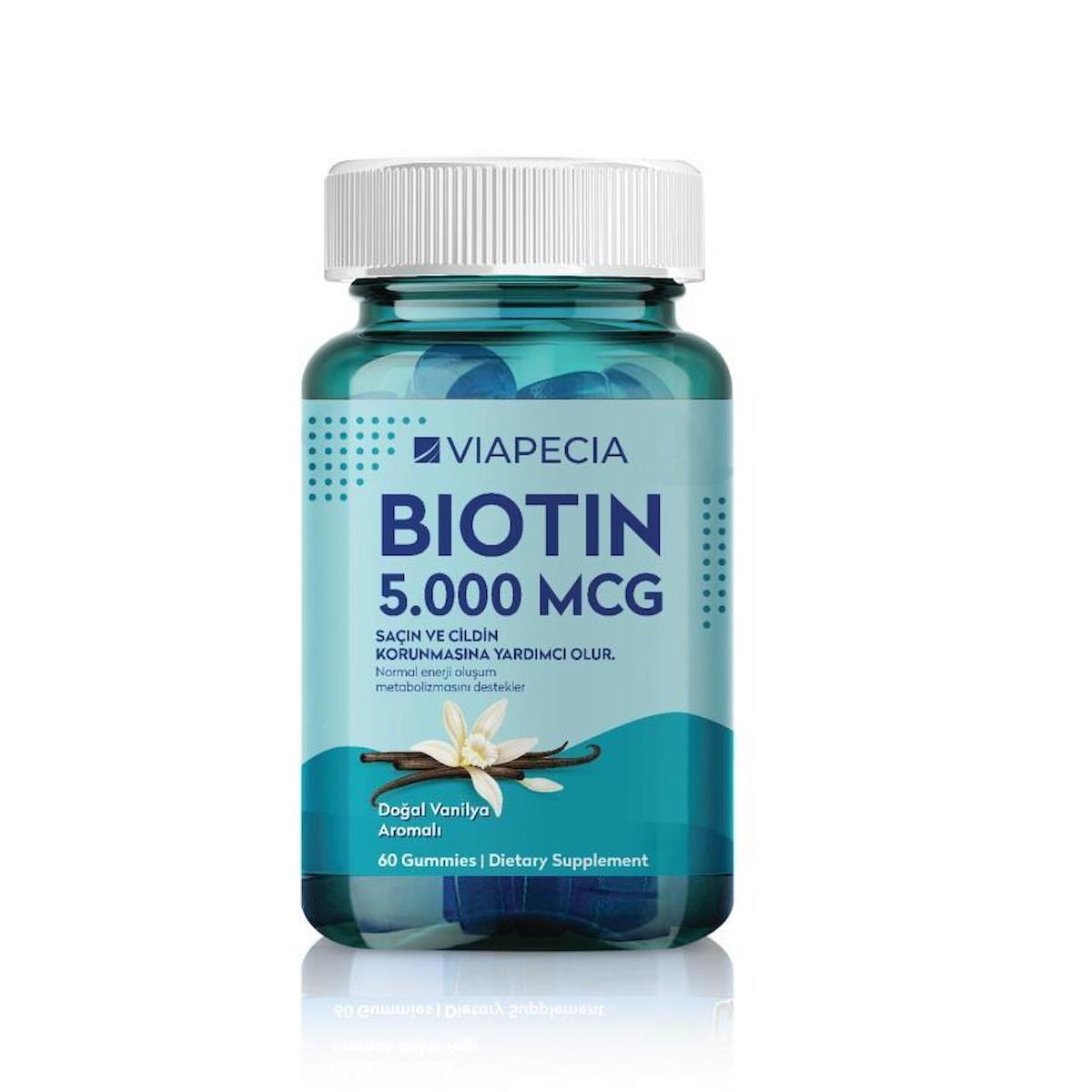 Viapecia Biotin Aromalı Unisex Vitamin 60 Kapsül