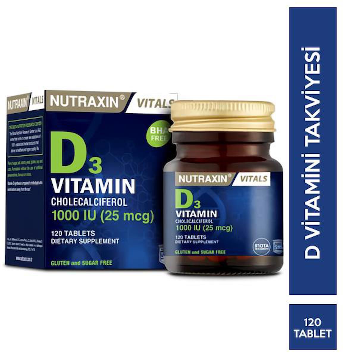 Nutraxin D Vitamini Sade Unisex 120 Tablet