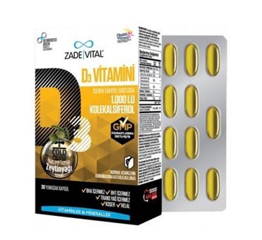 Zade Vital D3 Vitamini Sade Unisex 30 Kapsül