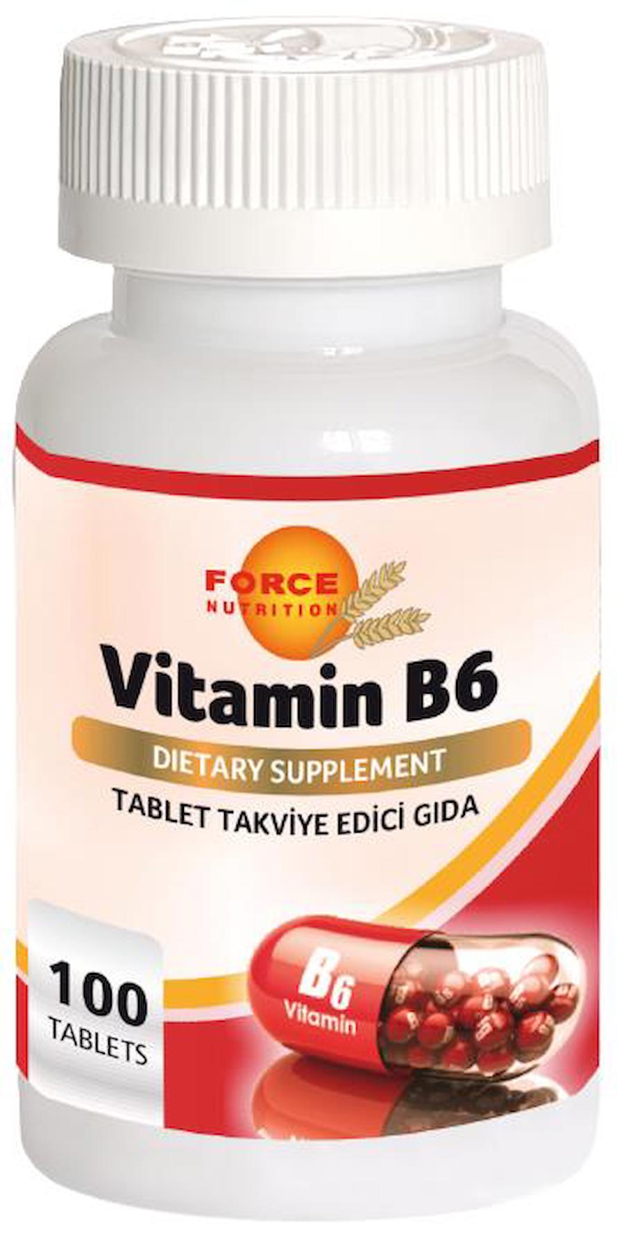 Force Nutrition Vitamin B6 Aromasız Unisex 100 Tablet
