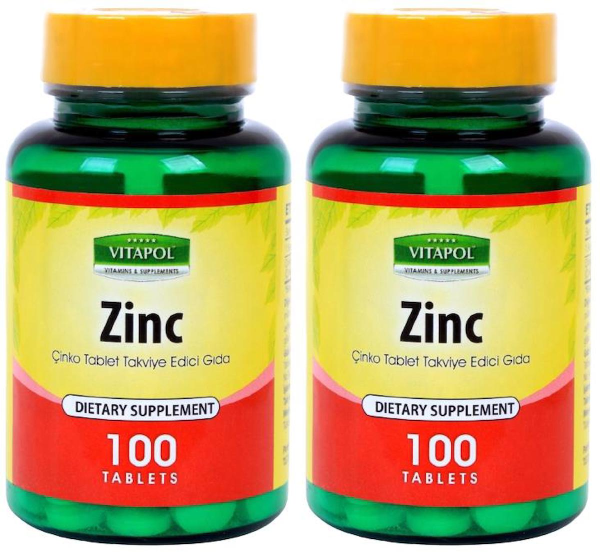 Vitapol Zinc Aromasız Unisex Vitamin 2x100 Tablet