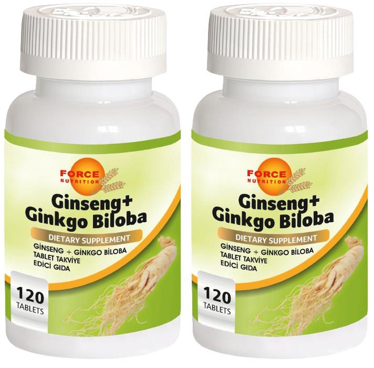 Force Nutrition Sibirya Ginsengi Ginkgo Biloba Aromasız Unisex Vitamin 2x120 Tablet