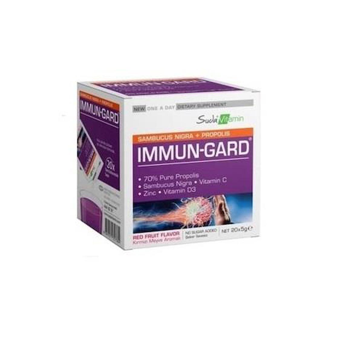 Suda Vitamin Immun-Gard Kırmızı Meyve Aromalı Unisex Vitamin 20 Şase