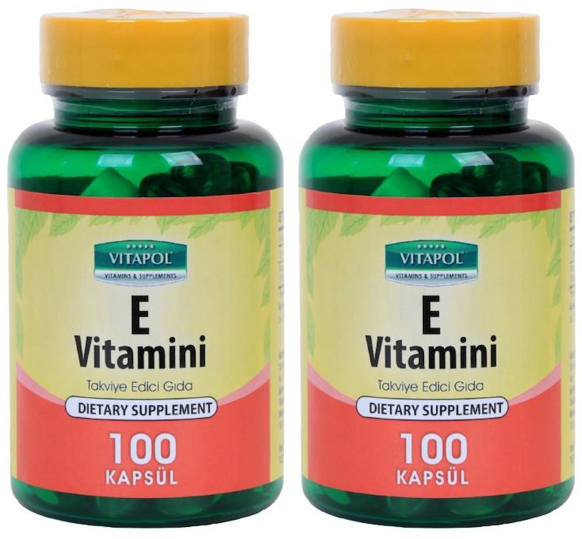 Vitapol E Vitamini Aromasız Unisex 2x100 Kapsül