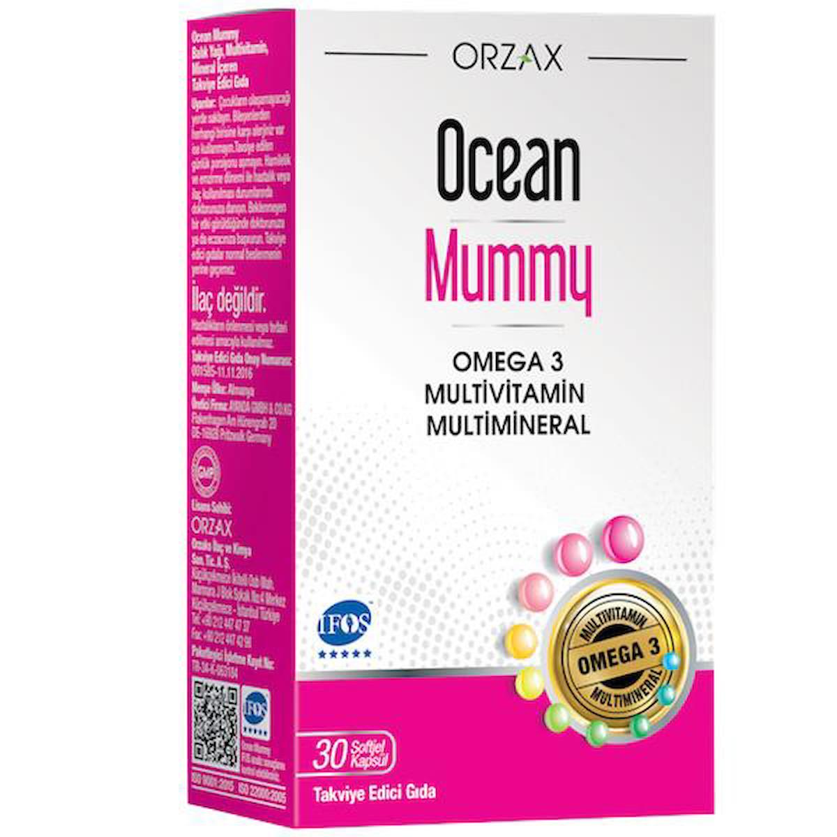 Ocean Orzax Omega 3 Aromasız Unisex Vitamin 30 Kapsül