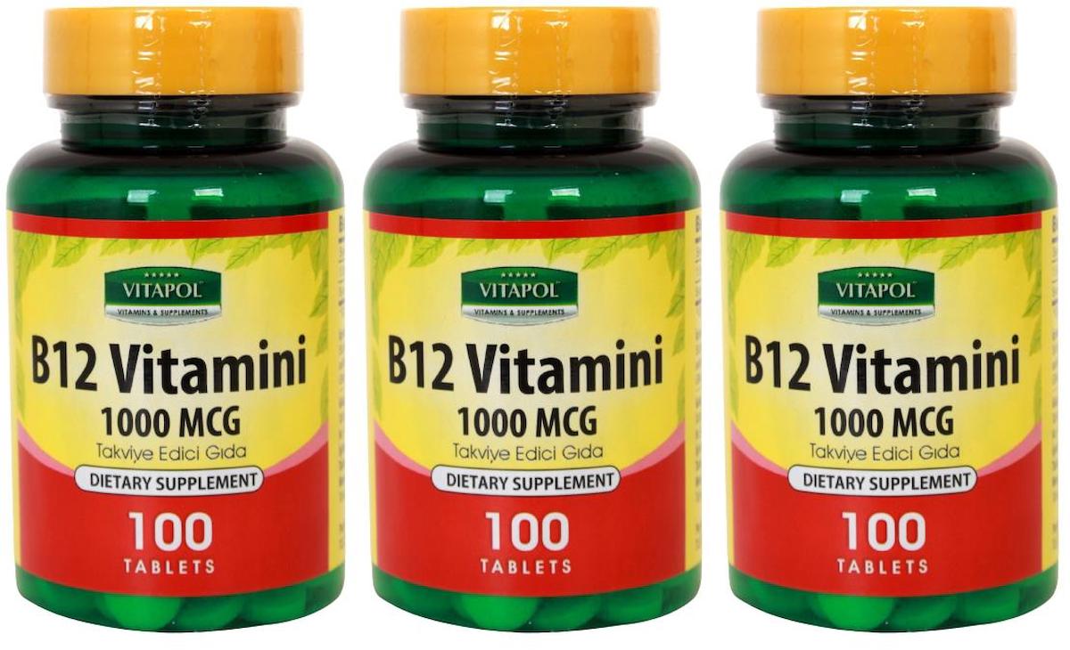 Vitapol Vitamin B12 Aromasız Unisex 3x100 Tablet