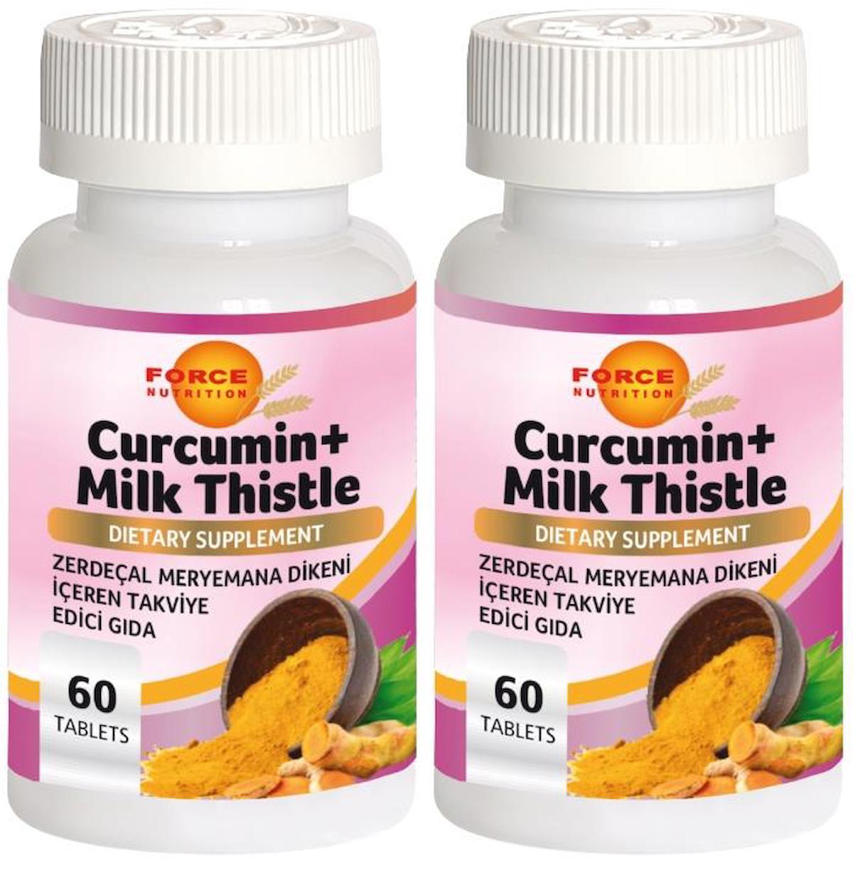 Force Nutrition Curcumin Milk Thistle Aromalı Unisex Vitamin 2x60 Tablet