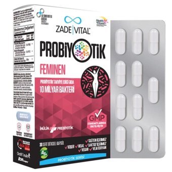 Zade Vital Probiyotik Feminen Sade Kadın Vitamin 30 Kapsül
