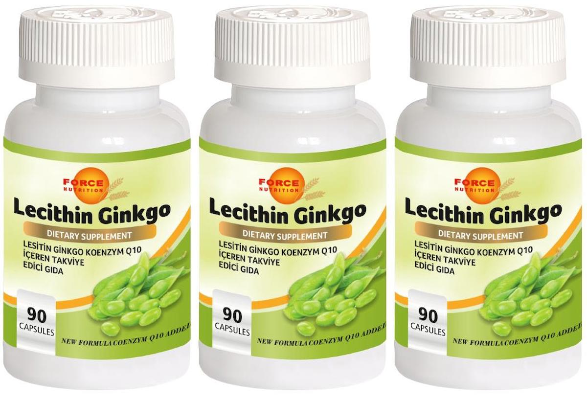 Force Nutrition Lecithin Ginkgo Coenzyme Q10 Aromasız Unisex Vitamin 3x90 Kapsül