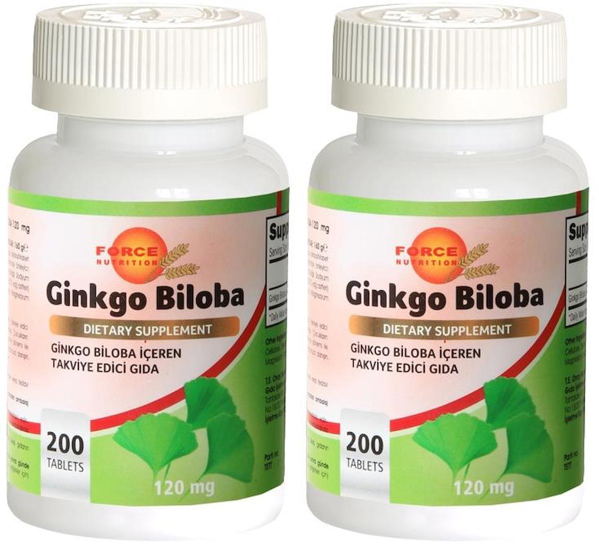 Force Nutrition Ginkgo Biloba Aromasız Unisex Vitamin 2x200 Tablet