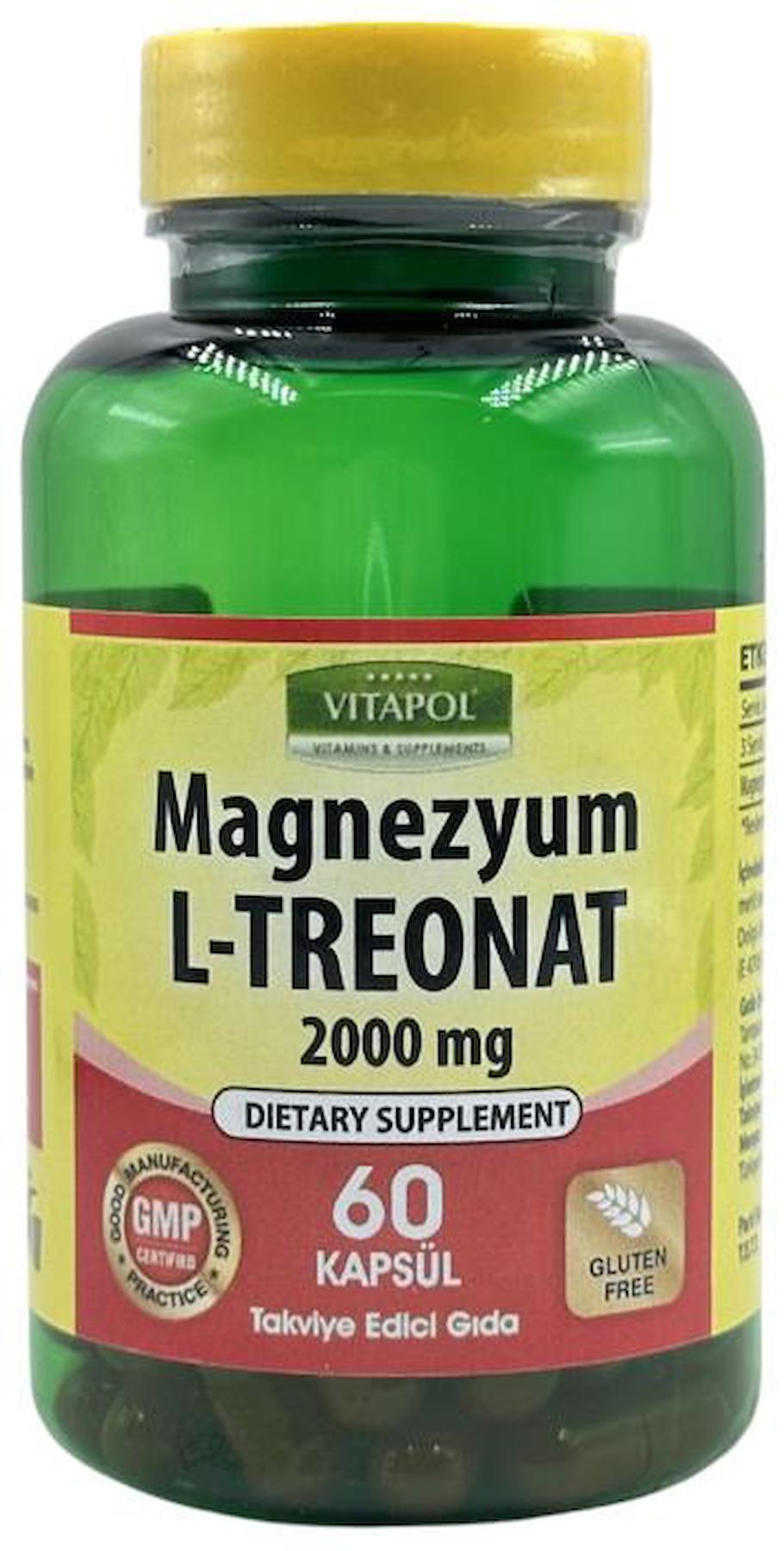 Vitapol Magnezyum L-Treonat Aromasız Unisex Vitamin 60 Kapsül