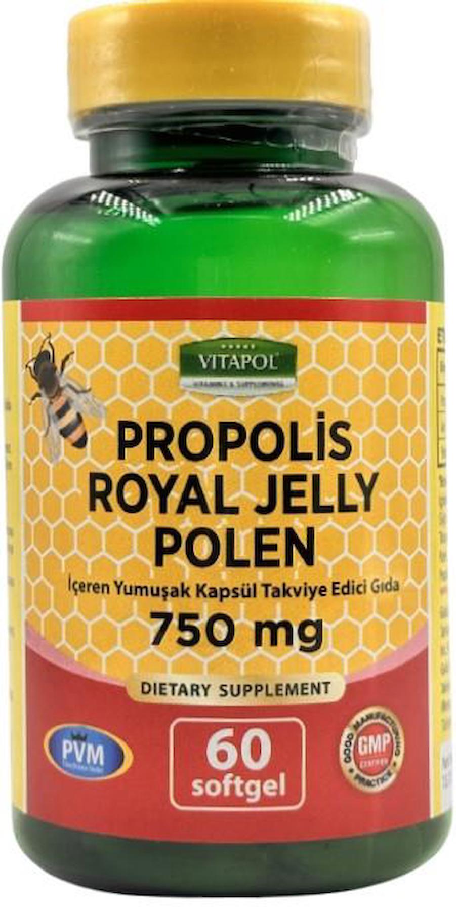 Vitapol Propolis Royal Jelly Polen Aromasız Unisex Vitamin 60 Kapsül