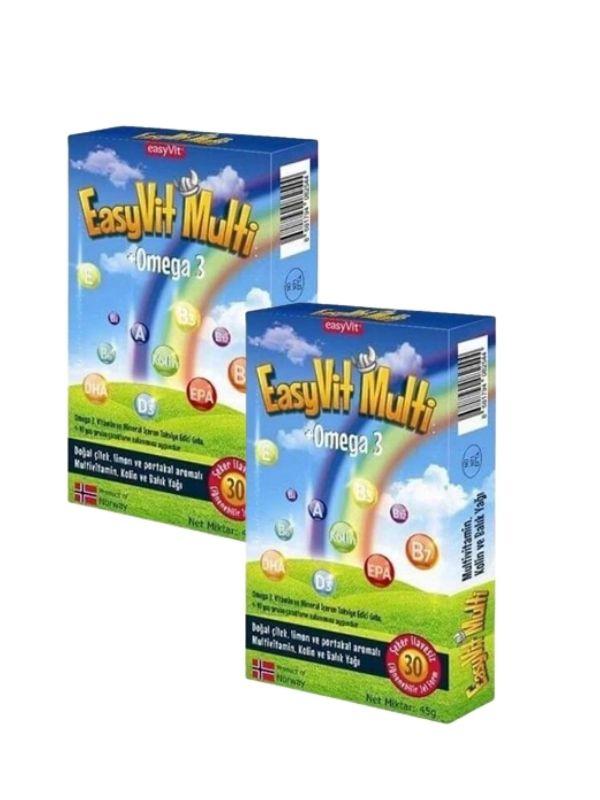 Easyvit Multi A - D3 Aromalı Çocuk Vitamin 2x30 Tablet