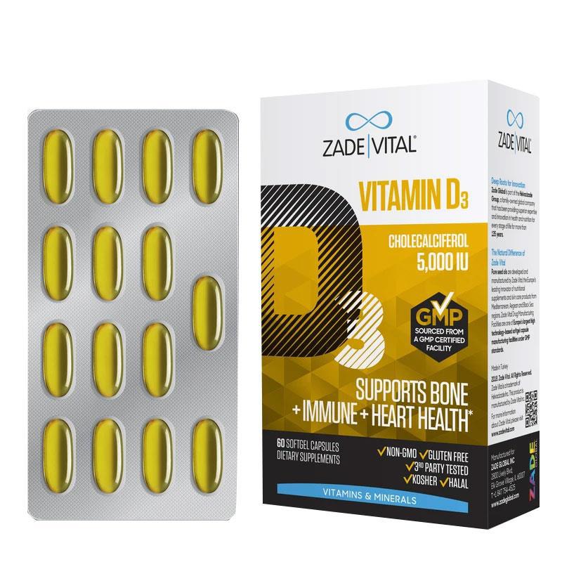Zade Vital Vitamin D3 Aromasız Unisex 30 Kapsül