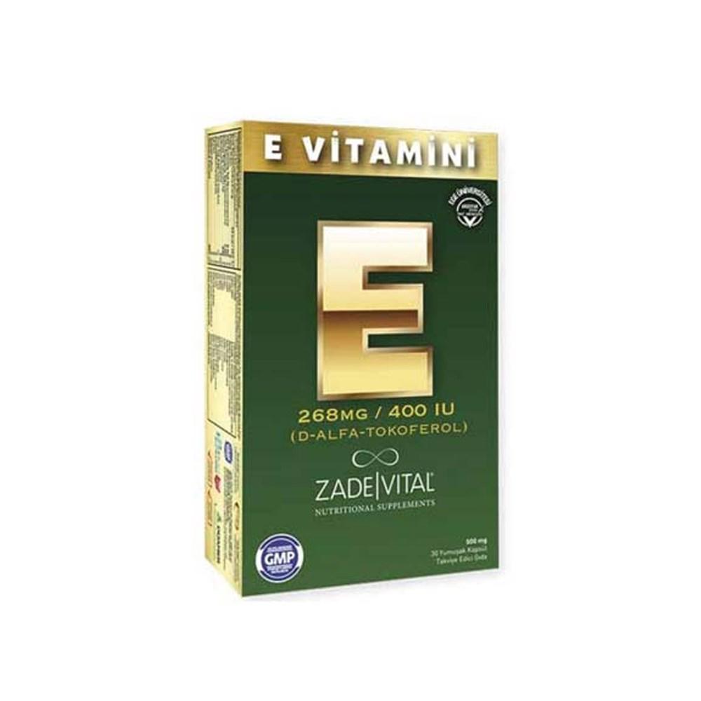 Zade Vital E Vitamini Aromalı Unisex 30 Kapsül