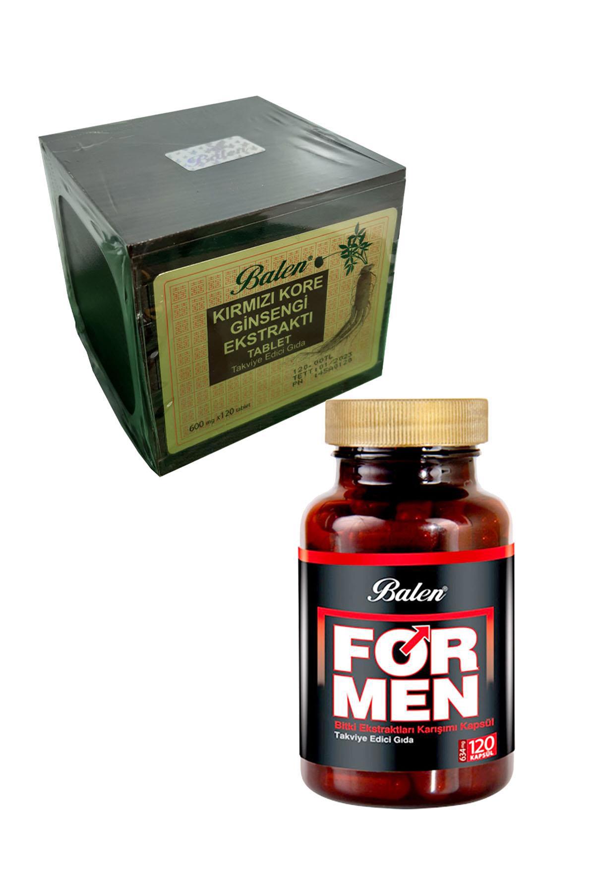 Balen Kırmızı Kore Ginseng Sade Erkek Vitamin 120 Kapsül