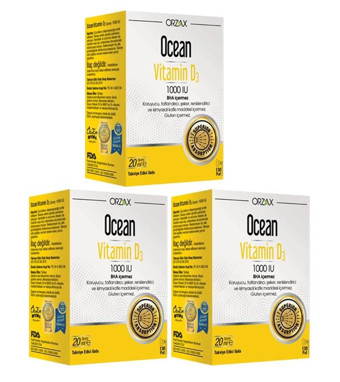 Ocean Orzax Aromasız Unisex Vitamin 3x20 ml