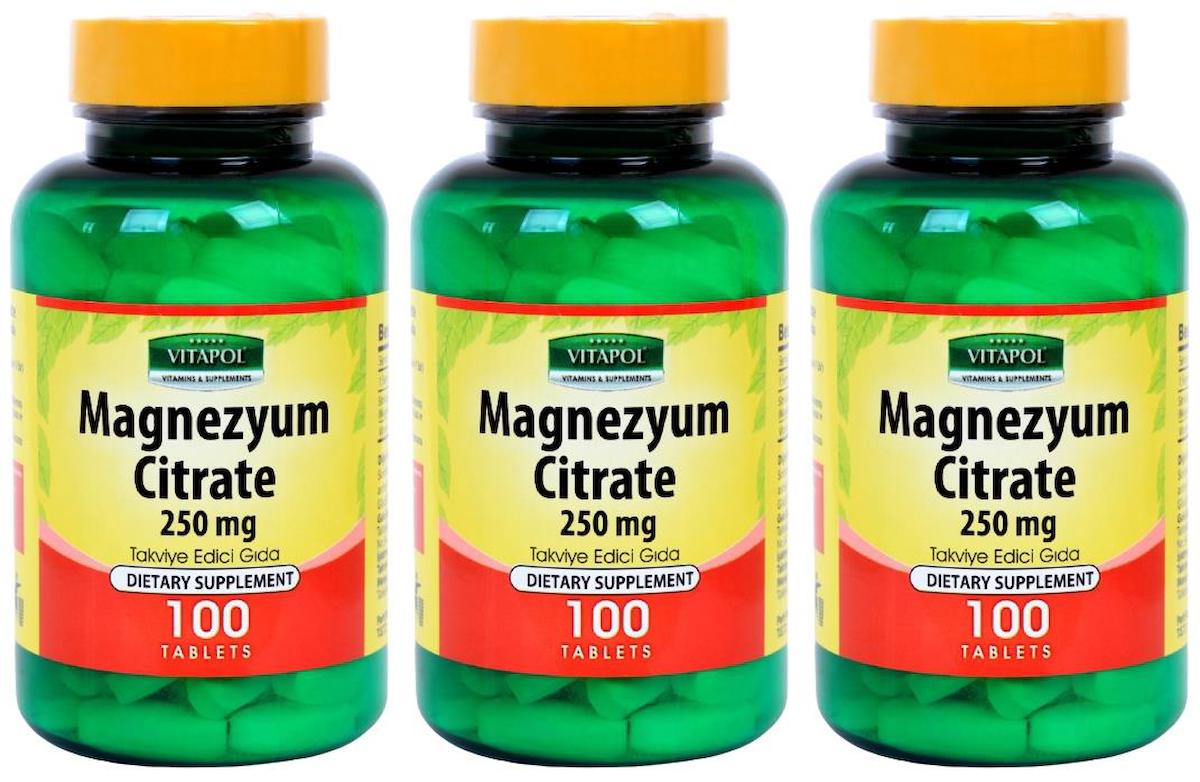 Vitapol Magnezyum Citrat Aromasız Unisex Vitamin 3x100 Tablet