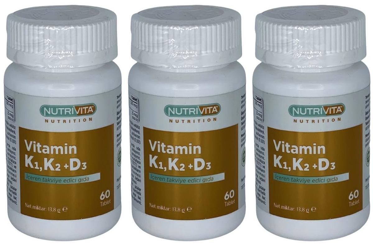 Nutrivita Nutrition Vitamin D3 Aromasız Unisex 3x60 Tablet