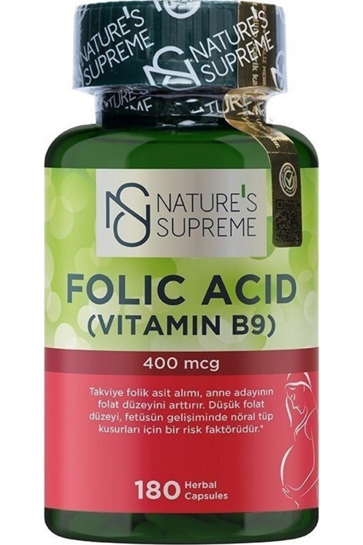 Nature'S Supreme Vitamin B9 Aromasız Kadın 180 Kapsül