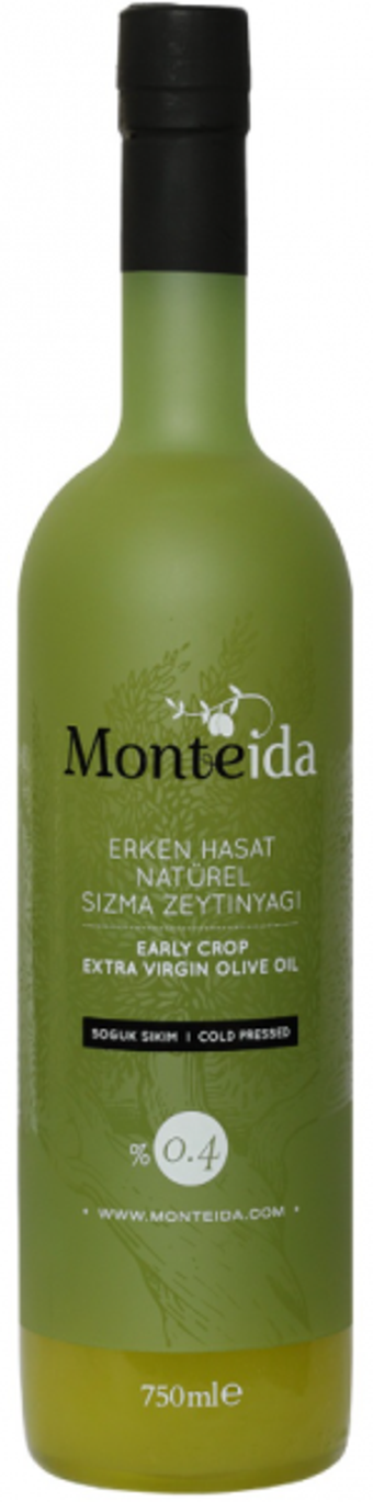 Monteida Natürel Polifenolsüz Soğuk Sıkım Erken Hasat Cam Sızma Zeytinyağı 0.75 lt