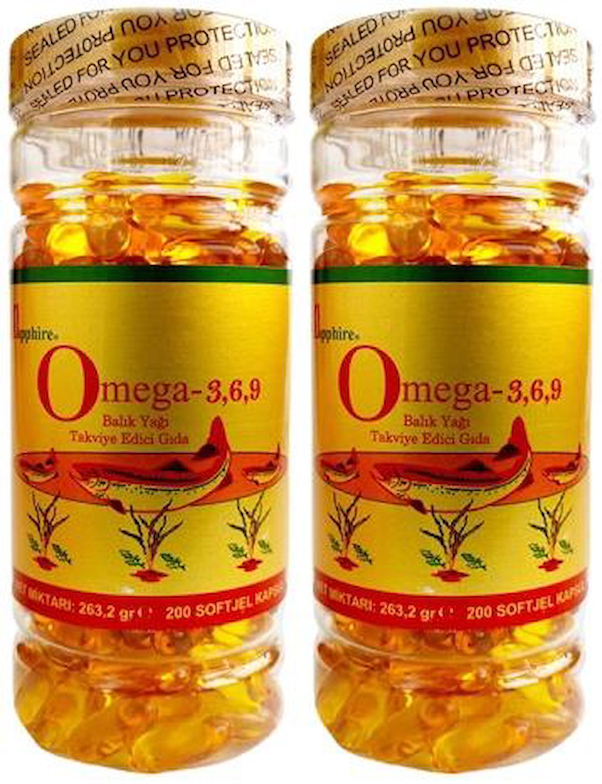 Sapphire Omega 3 Aromasız Unisex Vitamin 2x200 Kapsül