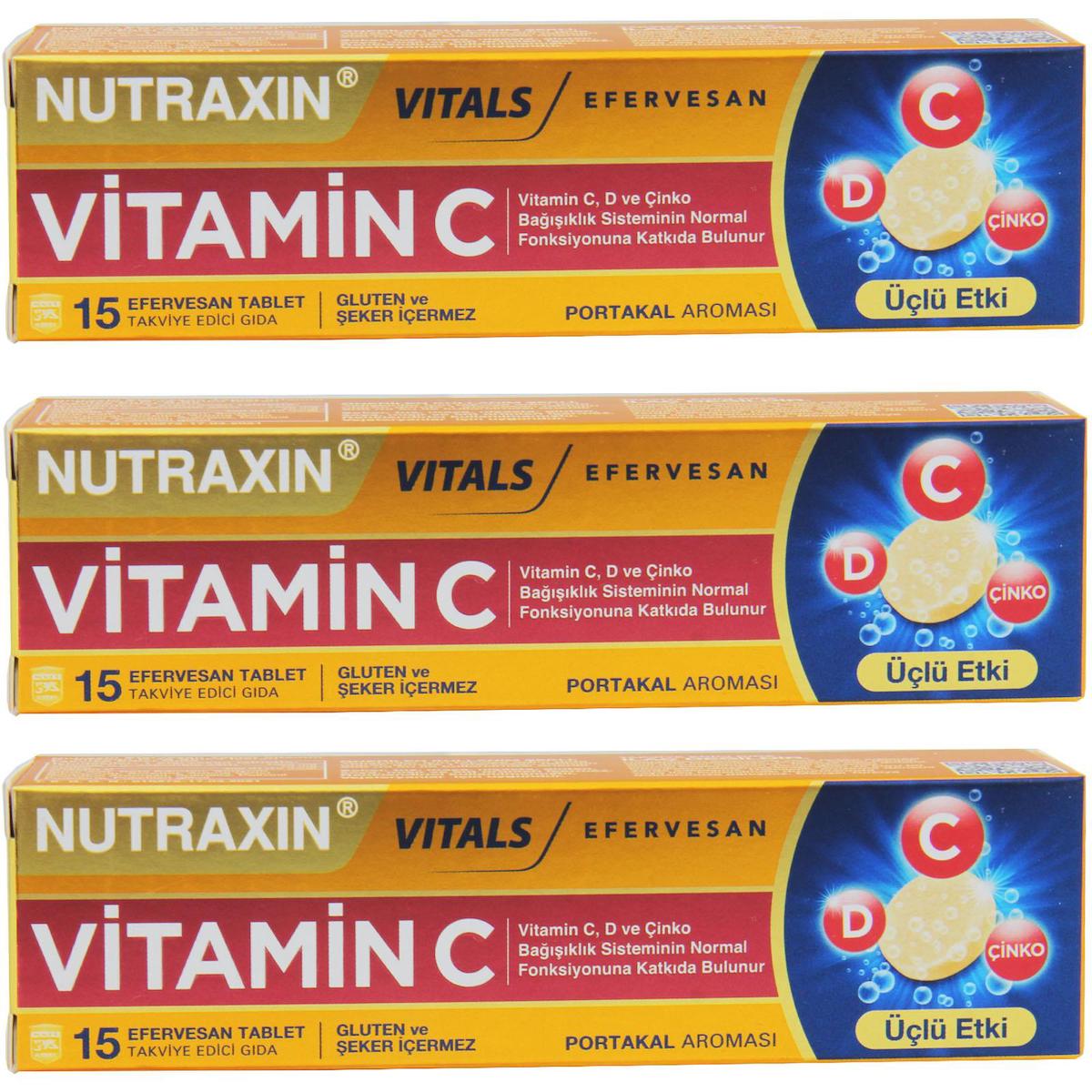Nutraxin Çinko Aromalı Unisex Vitamin 3x15 Adet
