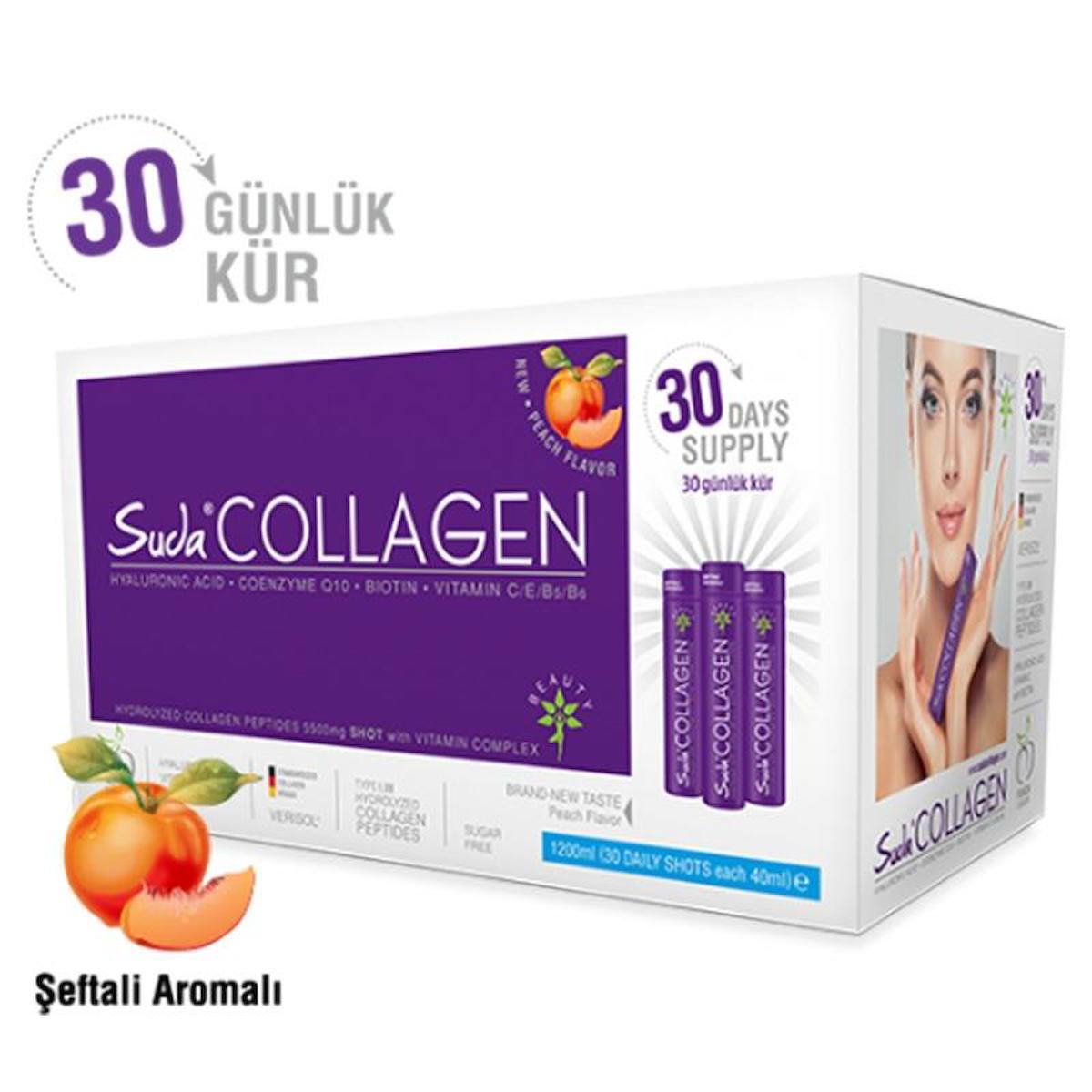 Suda Collagen Şeftali Aromalı Sıvı Kolajen 30x40 ml