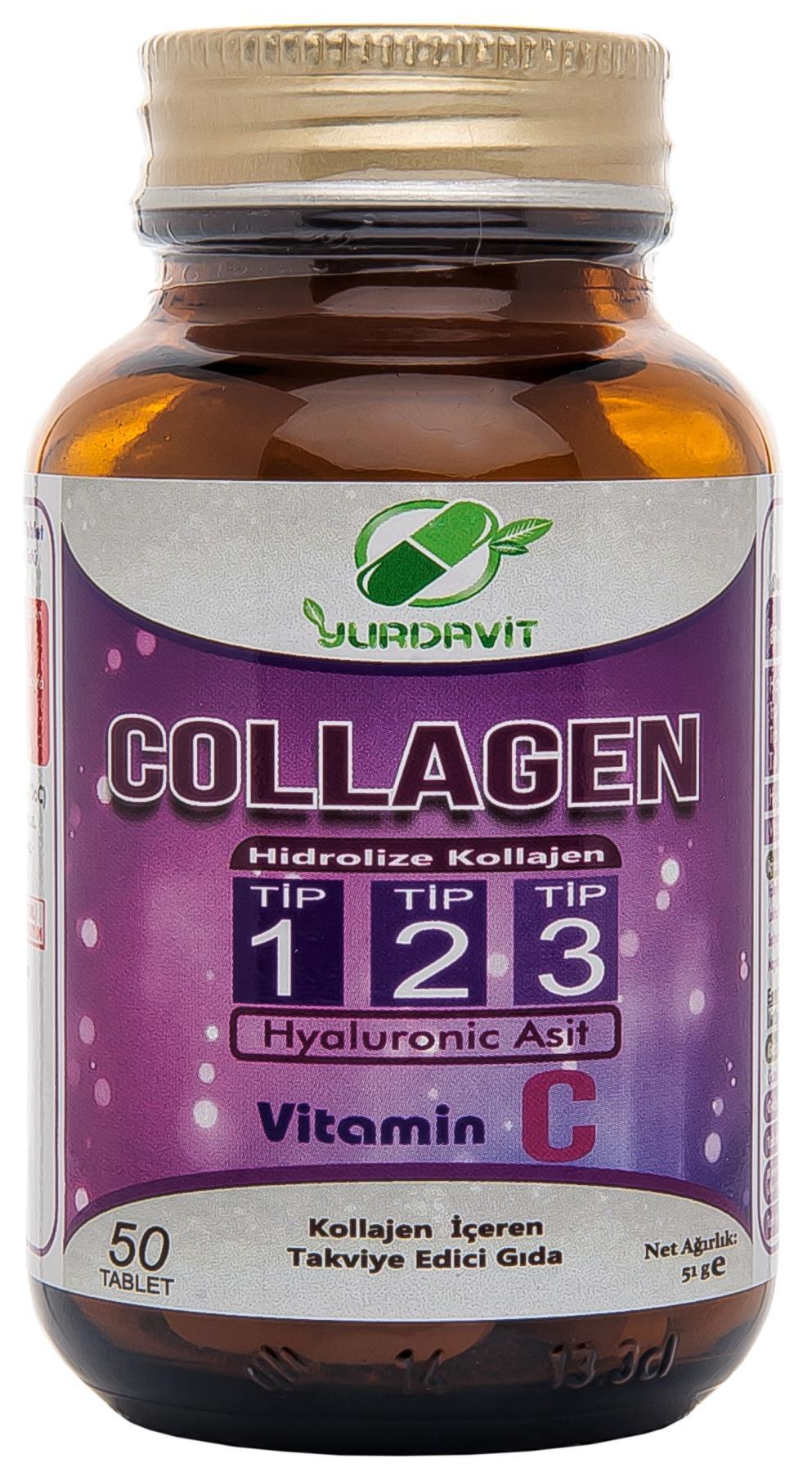 Yurdavit Hidrolize Sağlıklı Yaşam Tablet Kolajen 50 Tablet