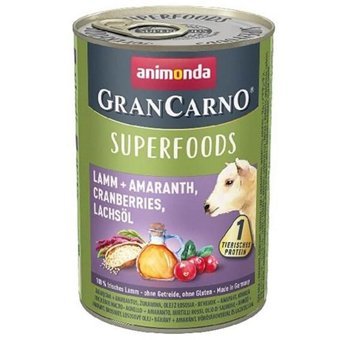 Animonda Gran Carno Superfoods Kızılcıklı ve Kuzu Amarant Yetişkin Yaş Köpek Maması 400 gr Tekli