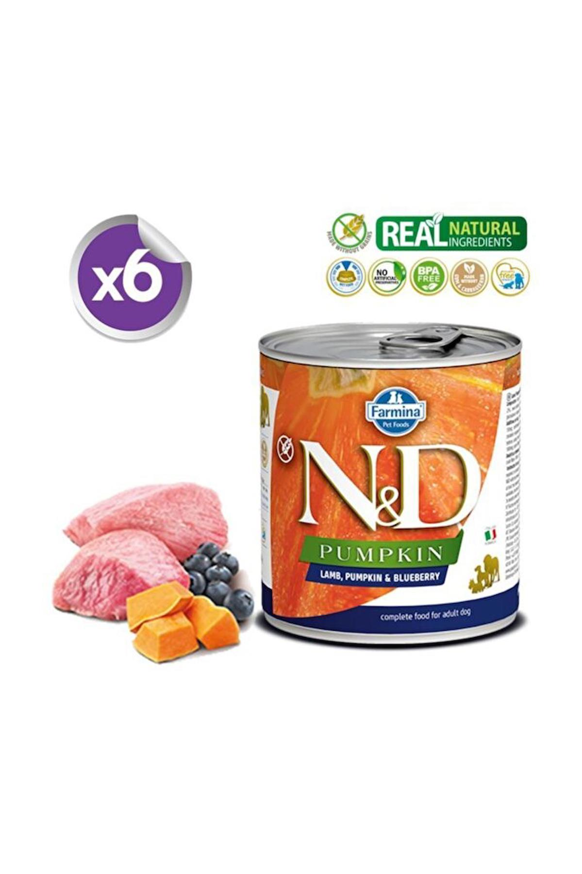 N&D Pumpkin Kuzu Etli Yetişkin Yaş Köpek Maması 285 gr 6'lı