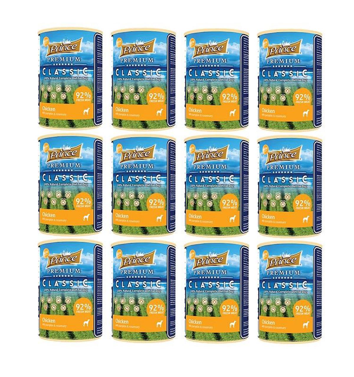 Prince Classic Bal Kabaklı ve Tavuklu Ezme Yaş Köpek Maması 400 gr 12'li