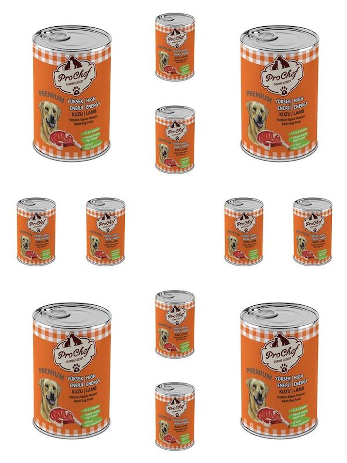Prochef Yüksek Enerji Kuzu Etli Yetişkin Yaş Köpek Maması 415 gr 12'li