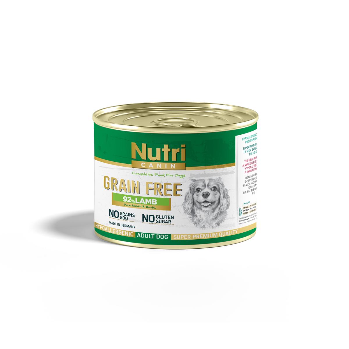 Nutri Canin Grain Free Kuzu Etli Yetişkin Yaş Köpek Maması 200 gr Tekli