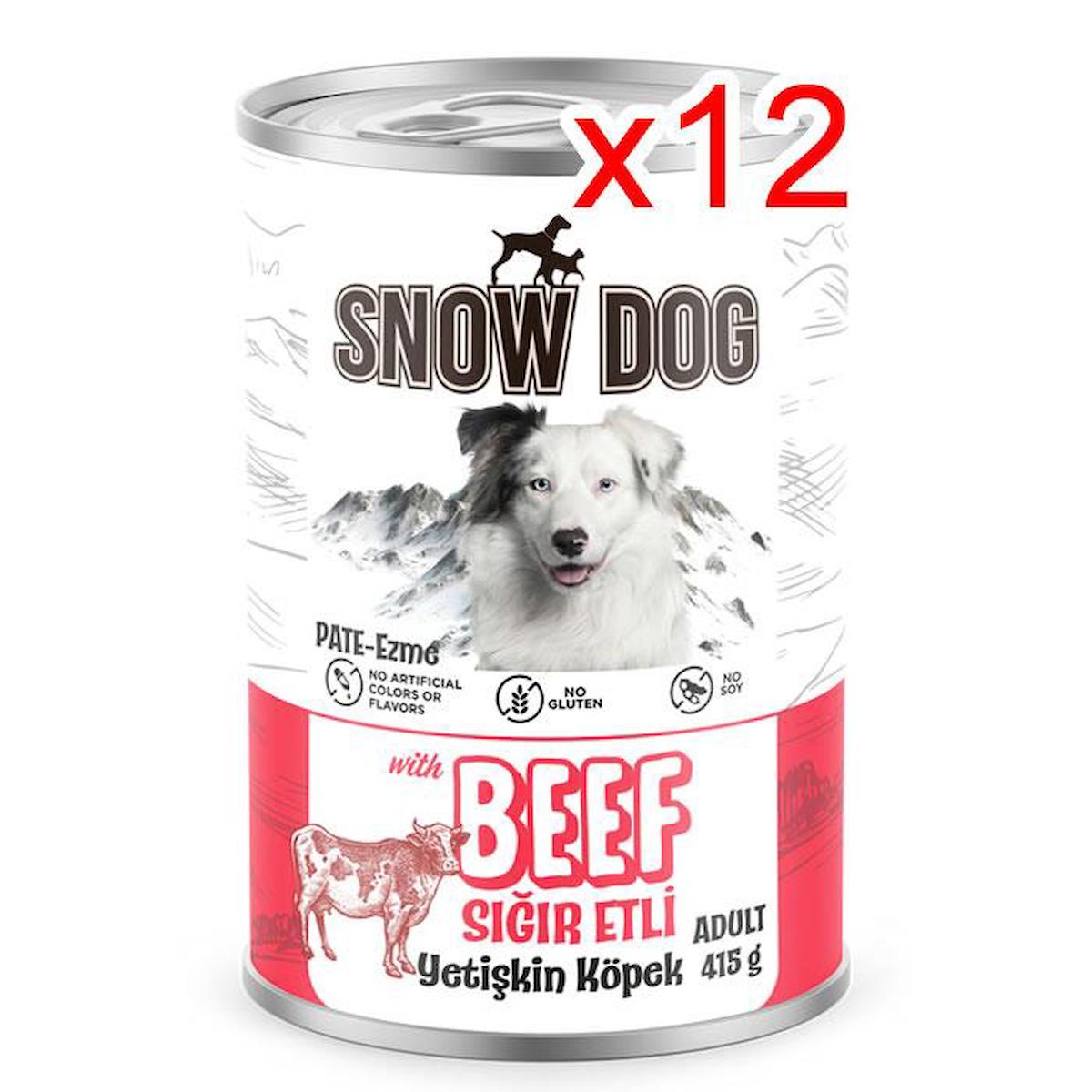 Snow Dog Sığır Etli Yetişkin Yaş Köpek Maması 400 gr 12'li