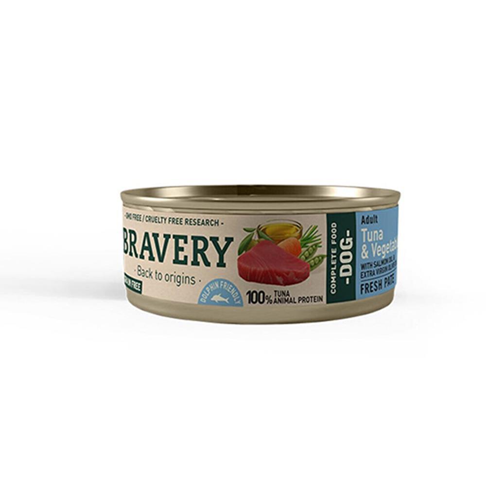 Bravery Sebzeli ve Ton Balıklı Yetişkin Yaş Köpek Maması 80 gr Tekli