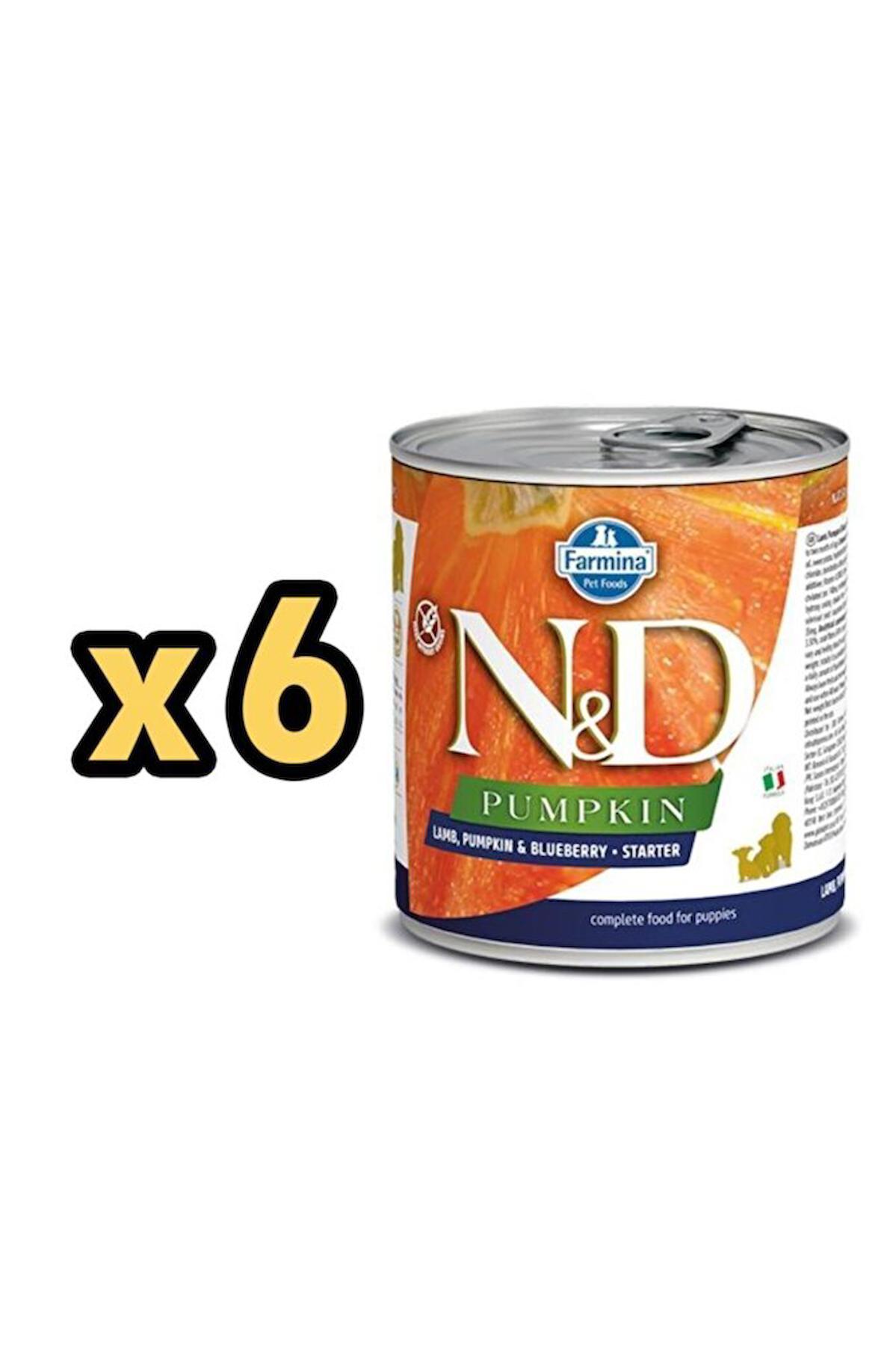 N&D Pumpkin Starter Bal Kabaklı Kuzu Etli ve Yaban Mersinli Yavru Yaş Köpek Maması 285 gr 6'lı