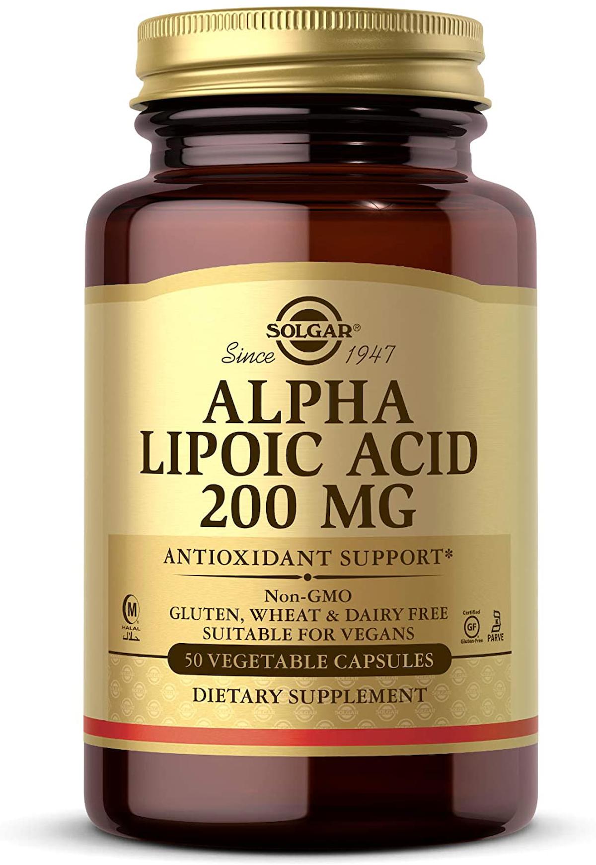 Solgar Alpha Lipoic Acid Aromasız Yetişkin Bitkisel Besin Desteği 50 Kapsül