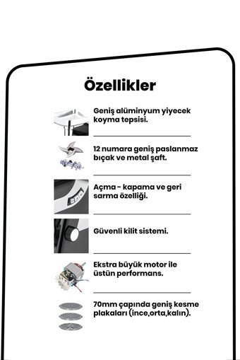 Goldmaster GM 7243 Promax İçli Köfte Aparatlı 2000 W Kıyma Makinesi