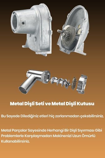Goldmaster GM 7243 Promax İçli Köfte Aparatlı 2000 W Kıyma Makinesi